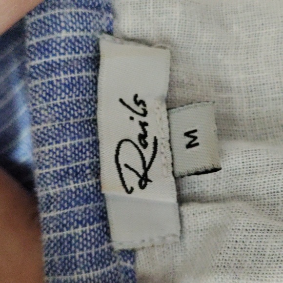 02522 Rails blue & white mostly linen Madeline Stripe skirt M - Picture 7 of 11